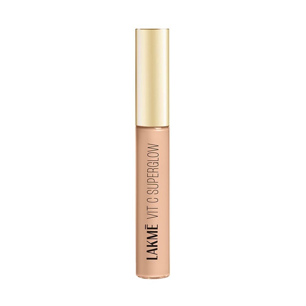 LAKMÉ Makeup+Skincare Full Coverage Natural Finish Liquid, All skin type Vit C Superglow Concealer 10 Ivory 5.4ml